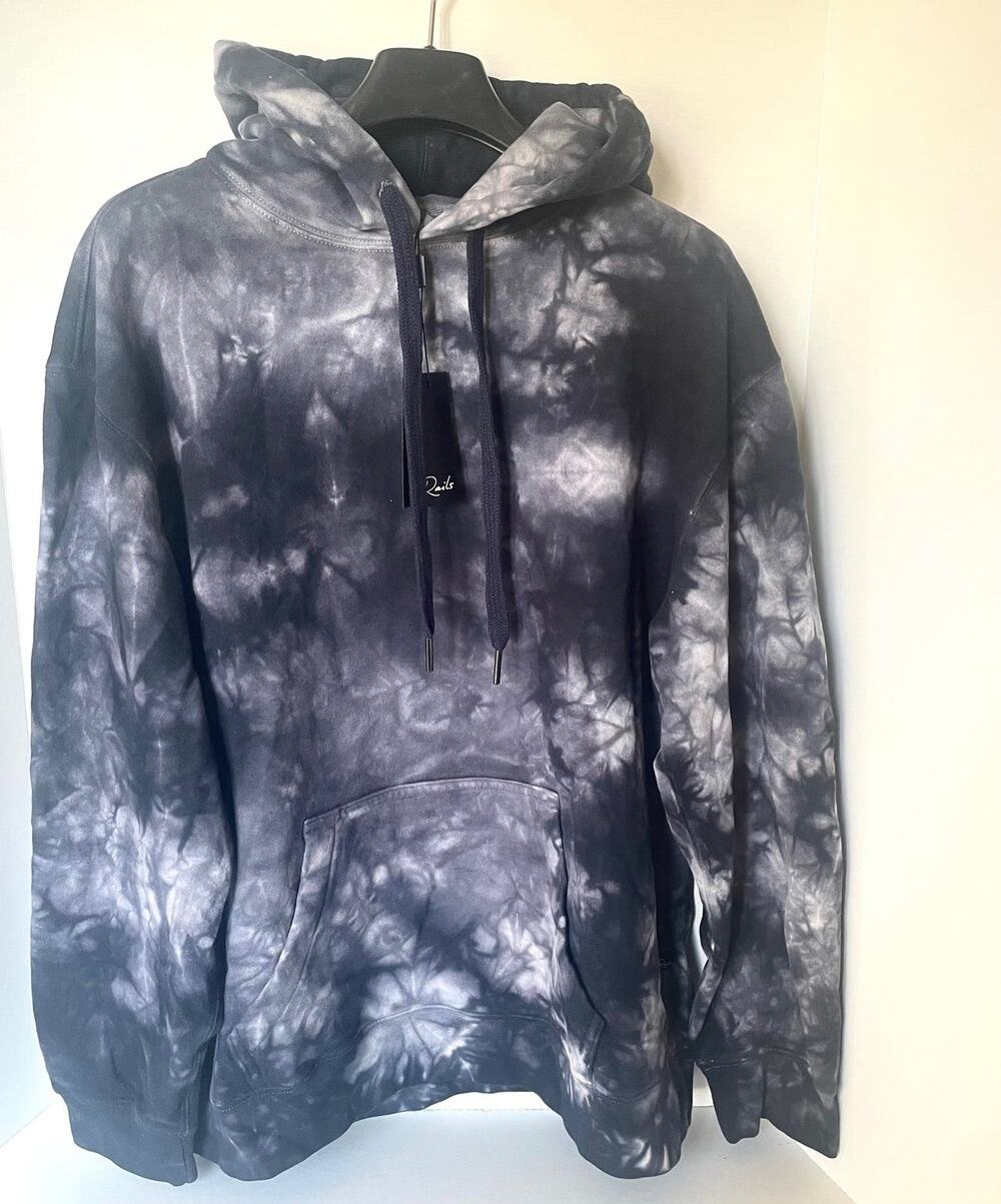 Rails Fulton Blue Tie Dye Pullover Hoodie Mens XL